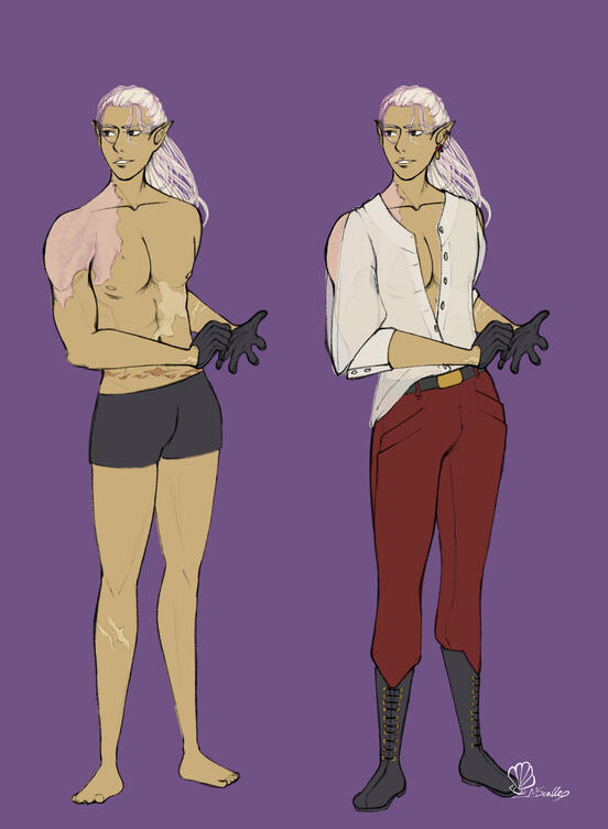 Rough Lineart Full-body, Flat Color